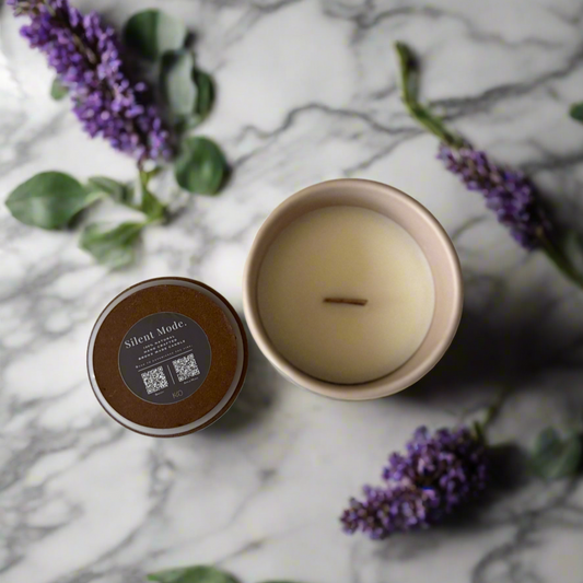 Silent Mode. Candle w/Curated Playlist