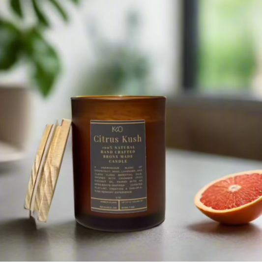 'Fun Size' Citrus Kush Candle w/Curated Playlist
