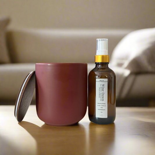 Wine Down Candle + Parfum d'Ambiance Set