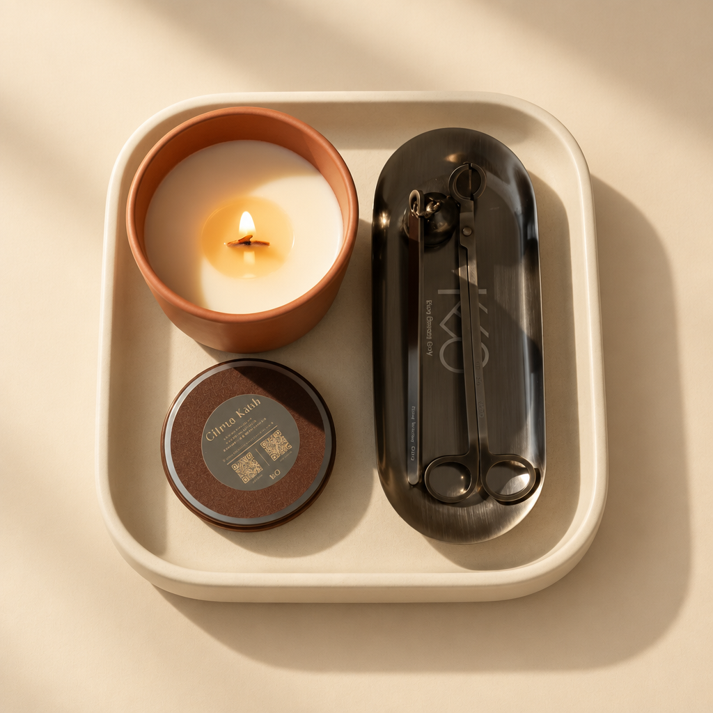 Full Size Candle + Candle Care Trio Set