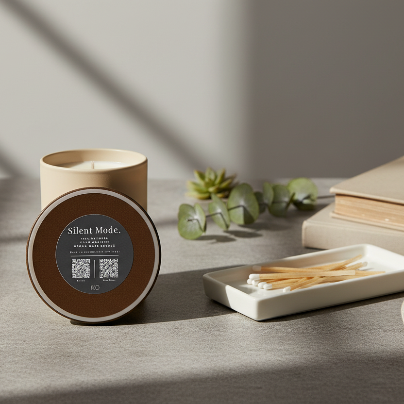 Silent Mode. Candle w/Curated Playlist