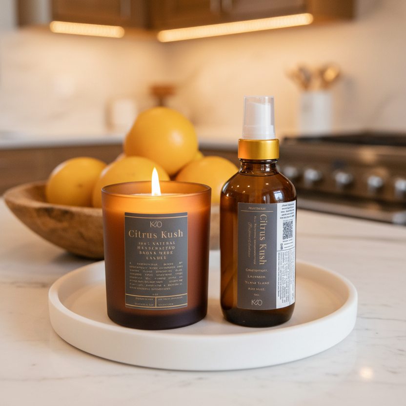 Citrus Kush Candle + Parfum d'Ambiance Set