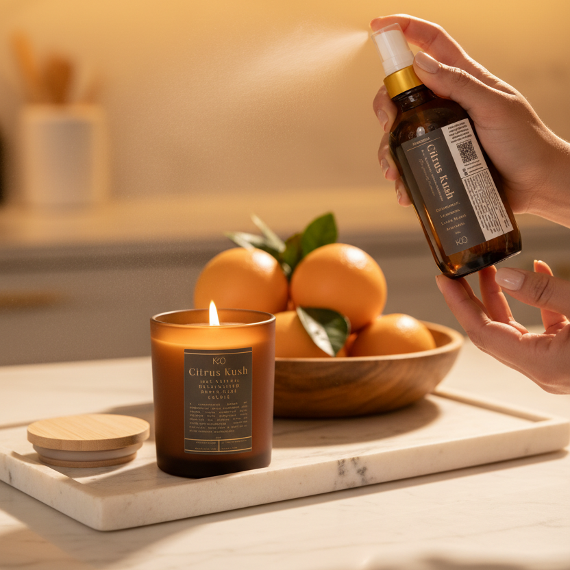 Citrus Kush Candle + Parfum d'Ambiance Set