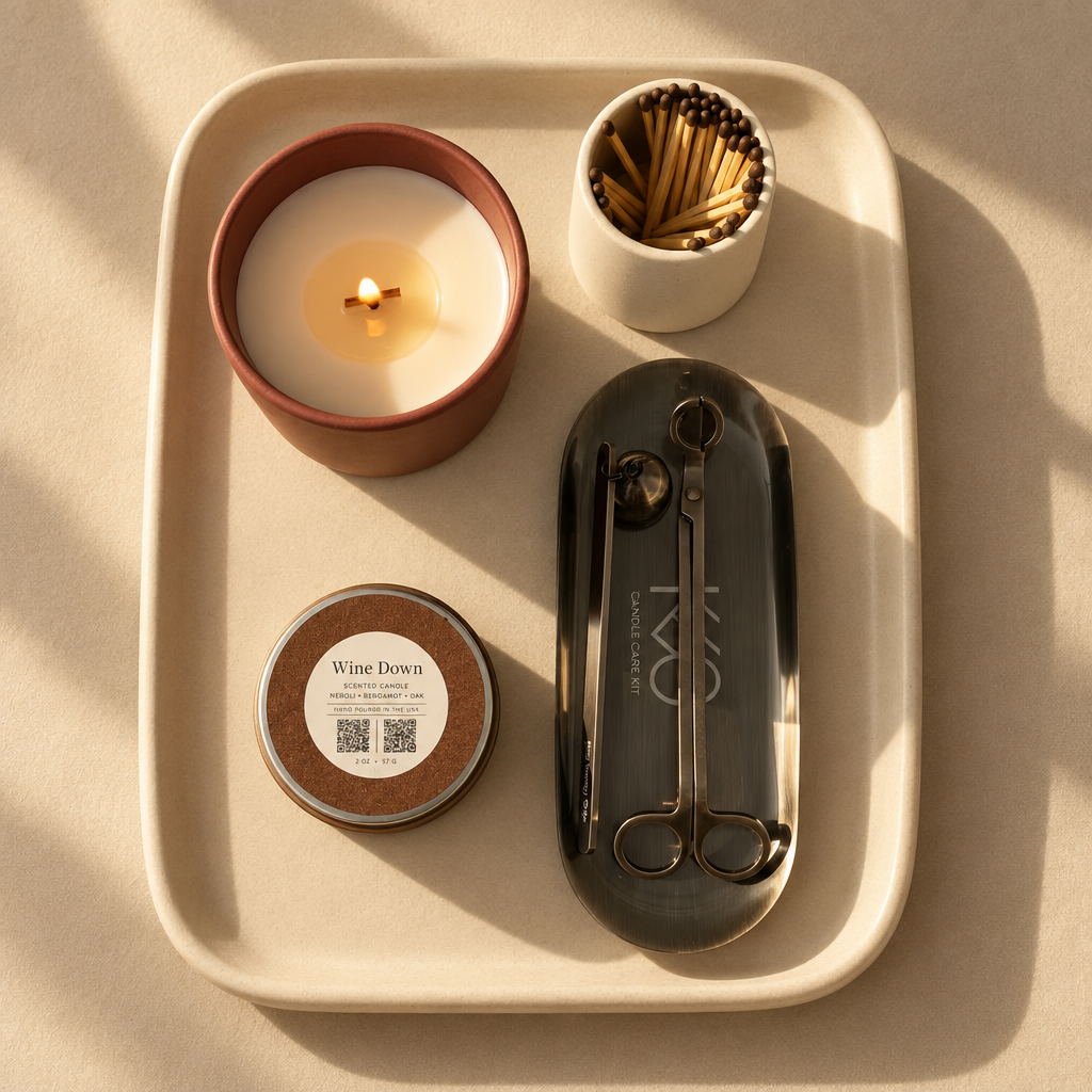 Full Size Candle + Candle Care Trio Set