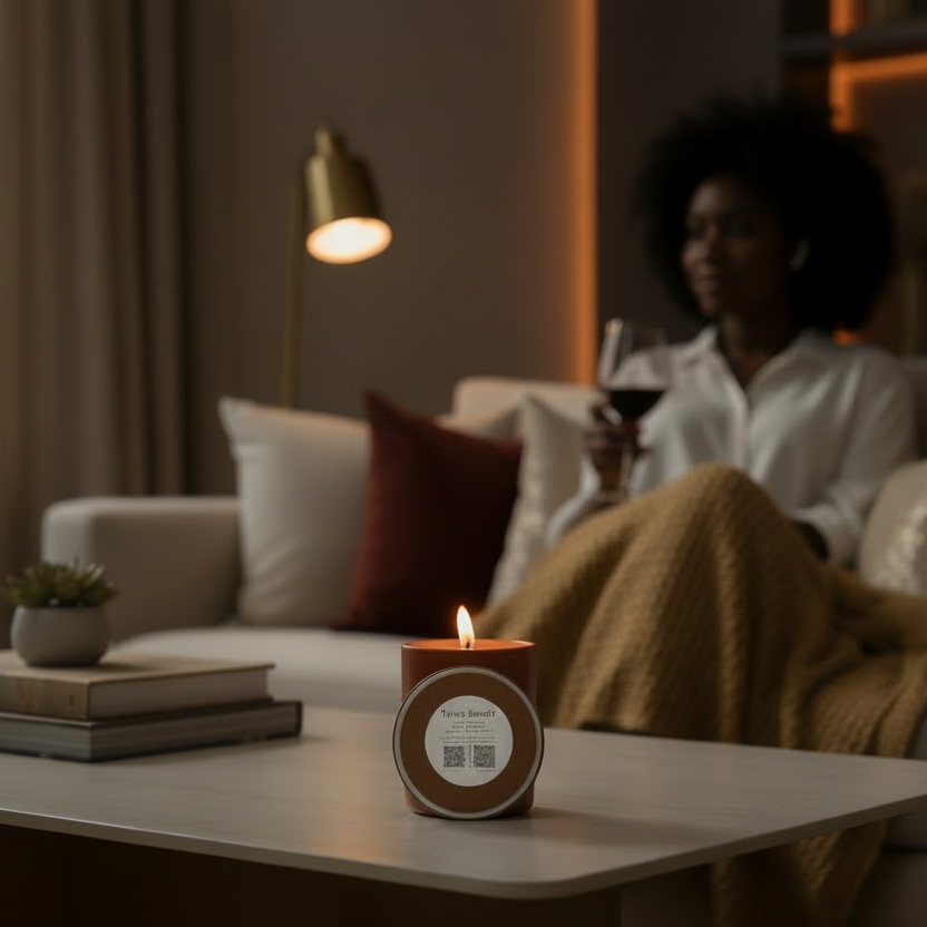 'Wine Down' Candle w/Curated Playlist