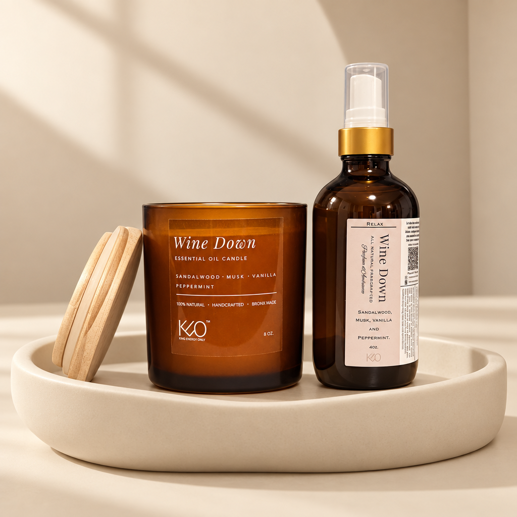 Wine Down Candle + Parfum d'Ambiance Set