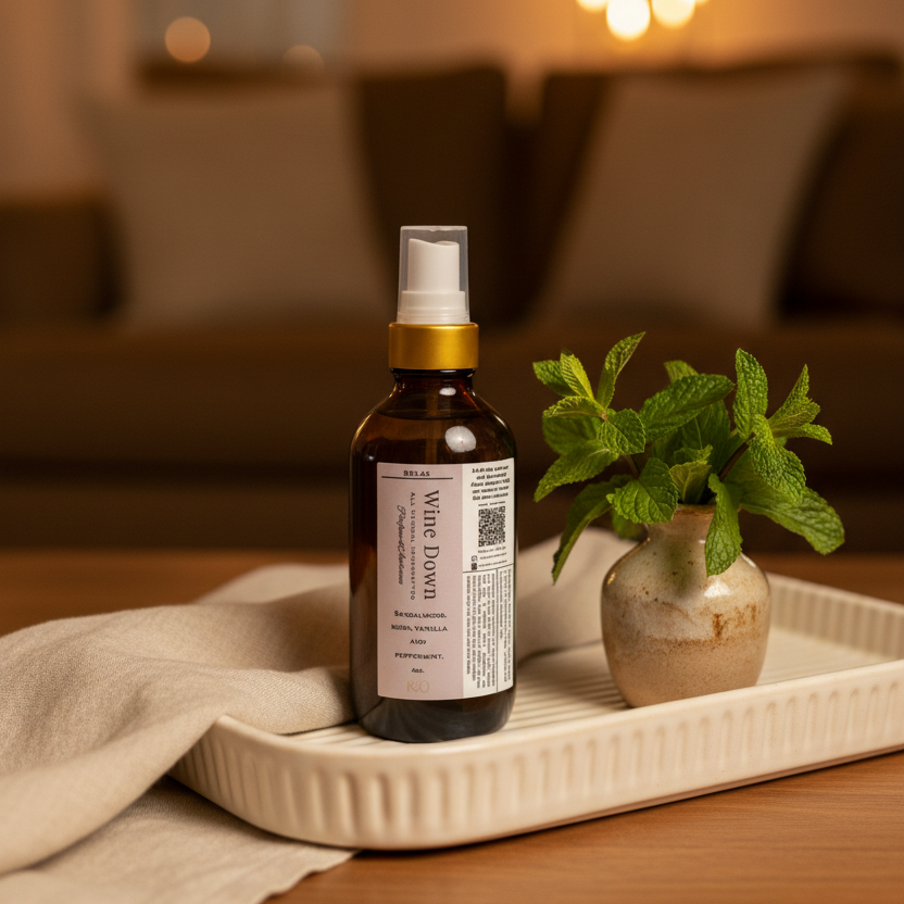 Wine Down Candle + Parfum d'Ambiance Set