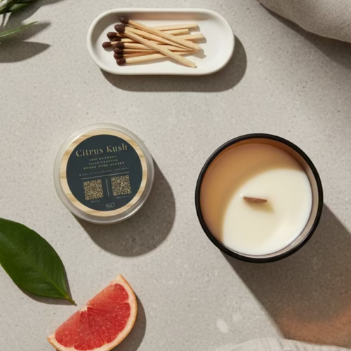 'Fun Size' Citrus Kush Candle w/Curated Playlist