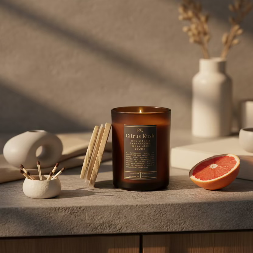 'Fun Size' Citrus Kush Candle w/Curated Playlist