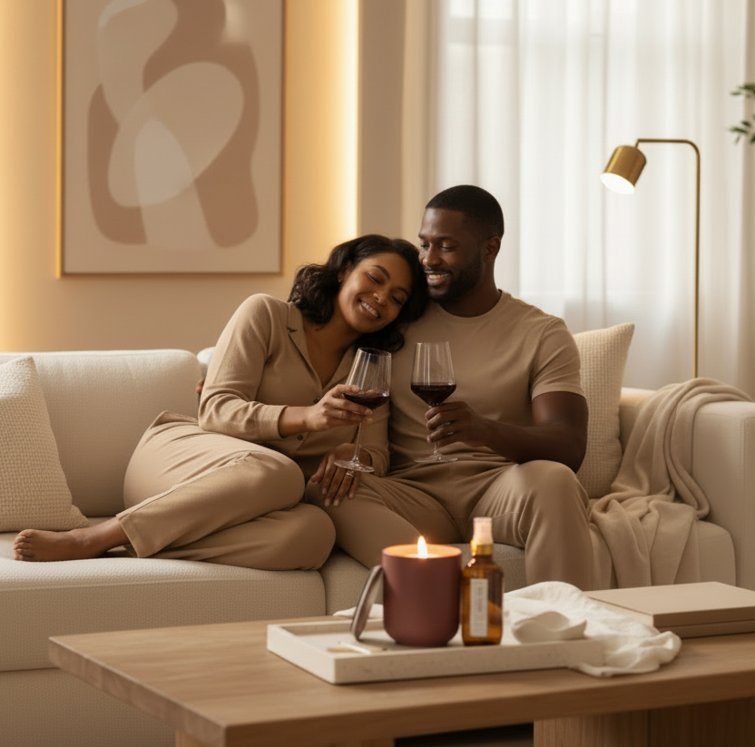 Wine Down Candle + Parfum d'Ambiance Set