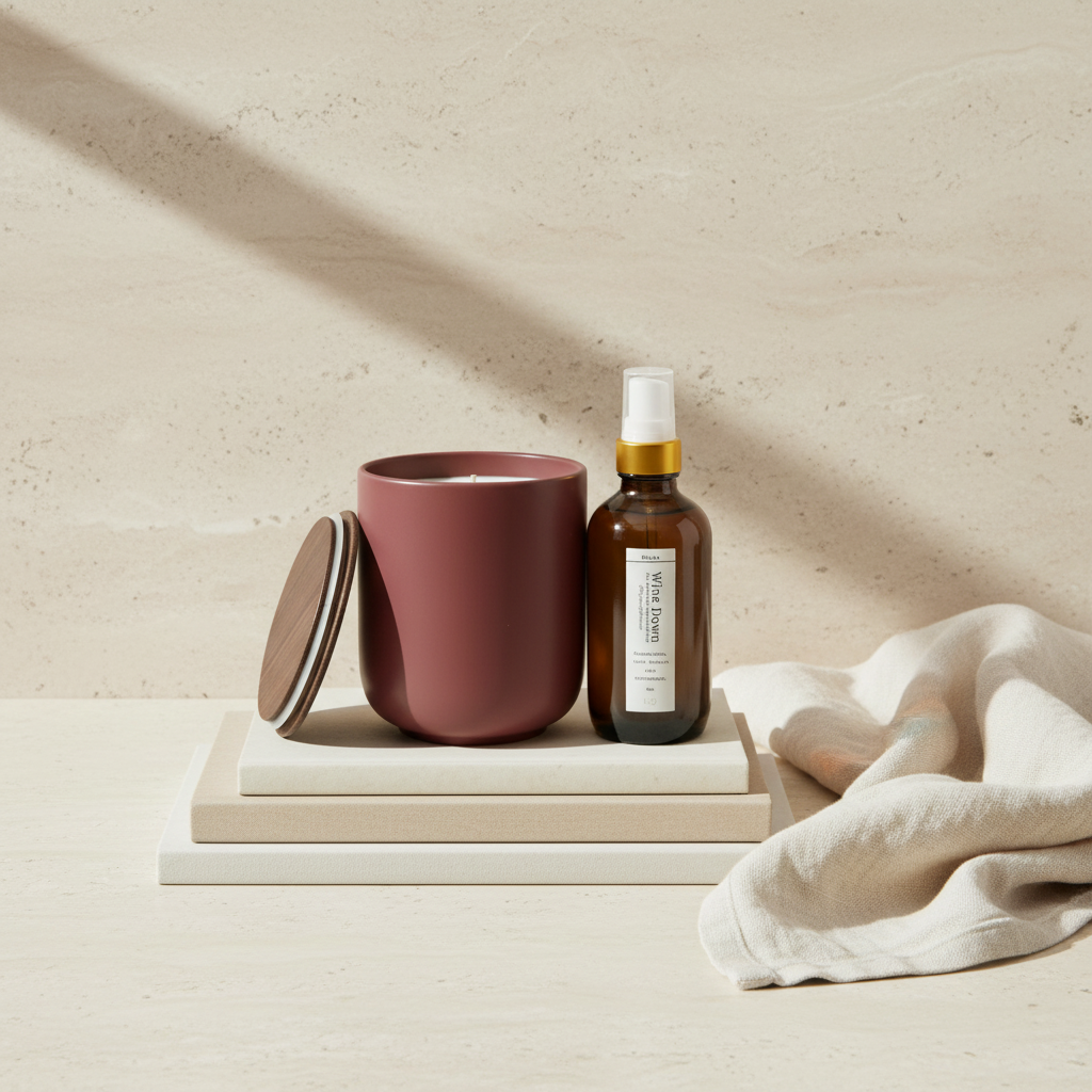 Wine Down Candle + Parfum d'Ambiance Set