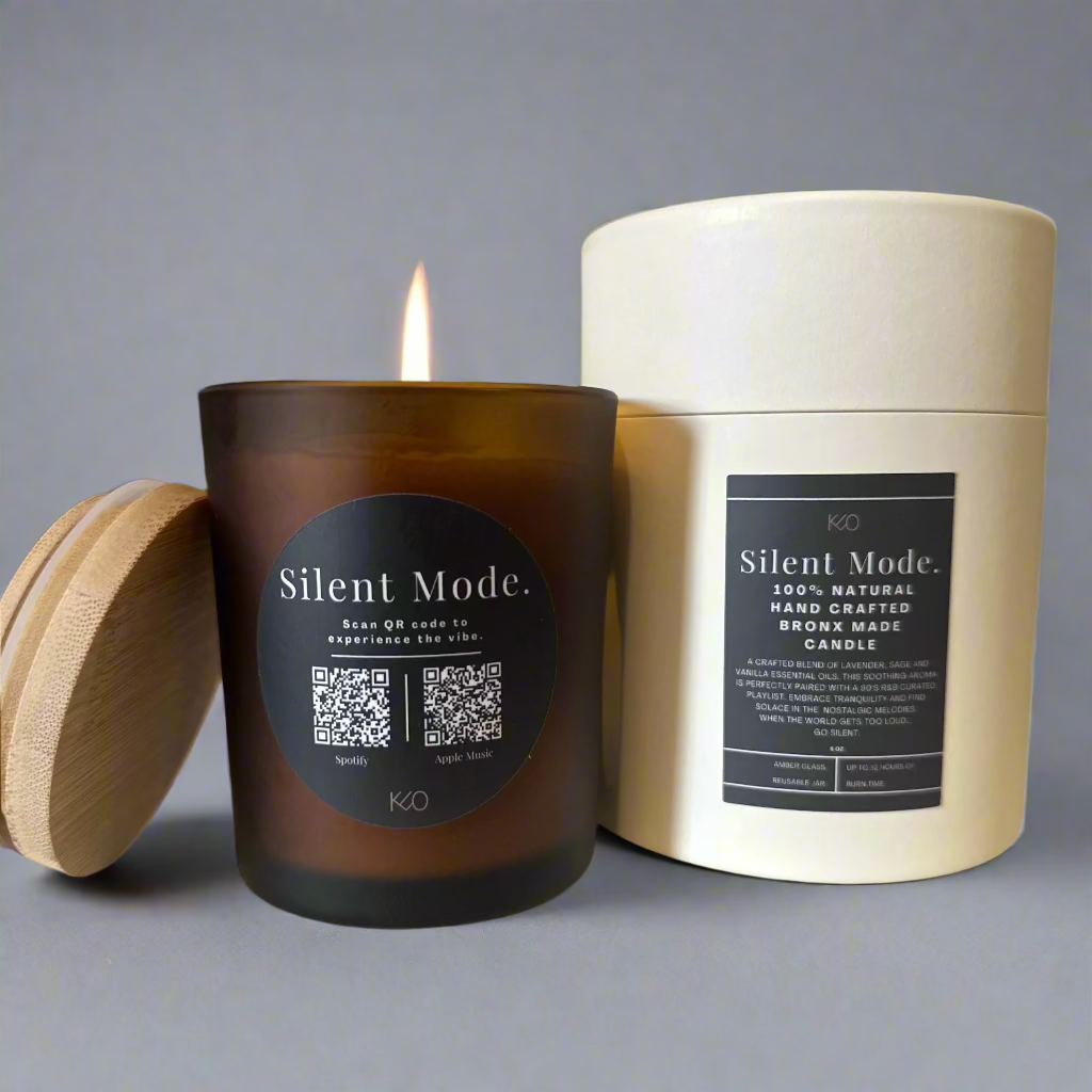 'Fun Size' SILENT MODE. Candle w/Curated Playlist