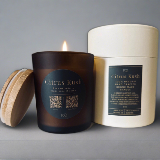 'Fun Size' Citrus Kush Candle w/Curated Playlist