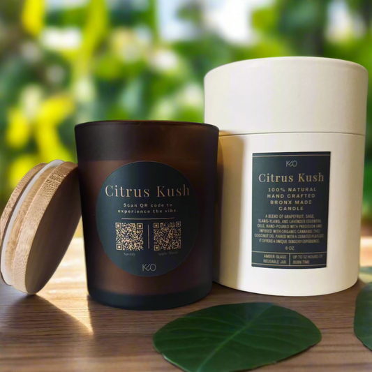 'Fun Size' Citrus Kush Candle w/Curated Playlist