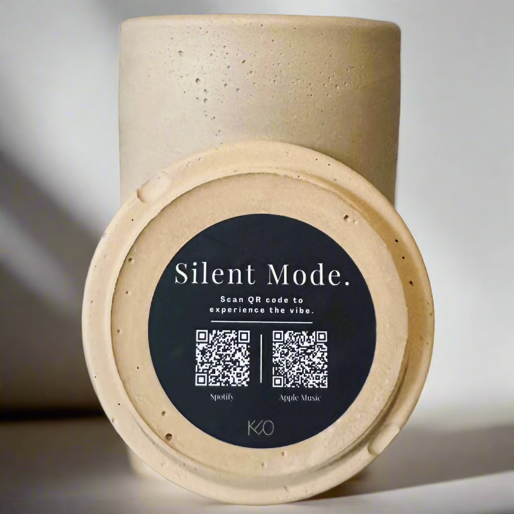 Silent Mode. Candle w/Curated Playlist