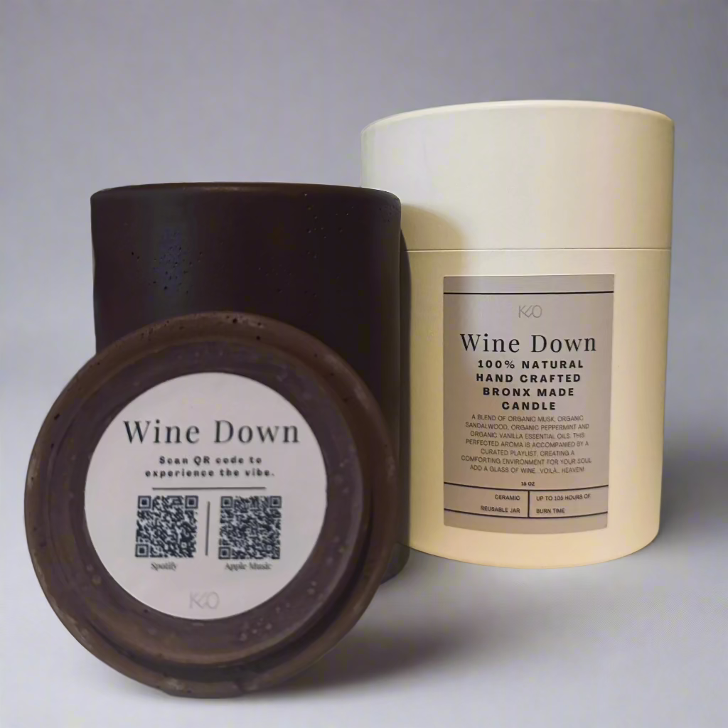 'Wine Down' Candle w/Curated Playlist